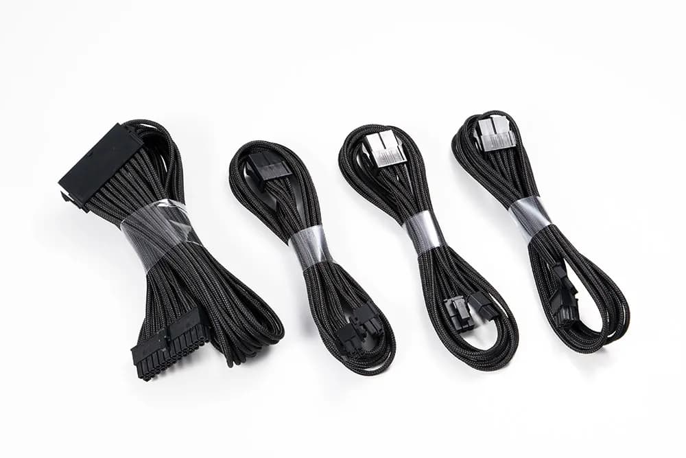 Phanteks Extension Cable Combo Pack_24P/8P/8V/8V. 500mm Length. Black – Phanteks