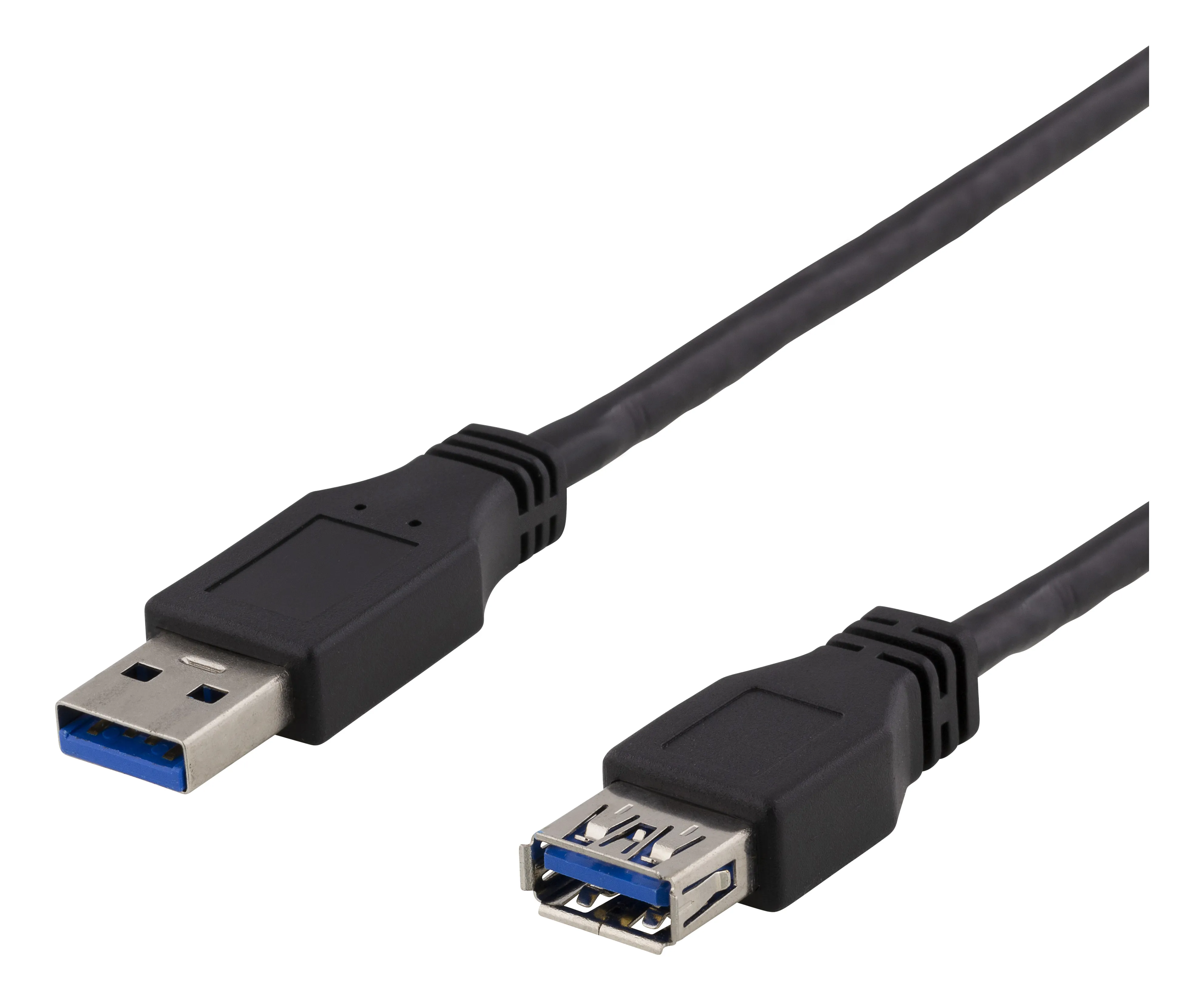 Deltaco USB3-242 USB 3.2 Gen 1 -jatkokaapeli, 2 m, musta