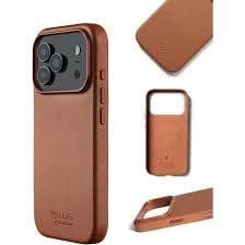 Mujjo Wallet Leather Case MagSafe, iPhone 17 Pro -kotelo, Tan – MUJJO