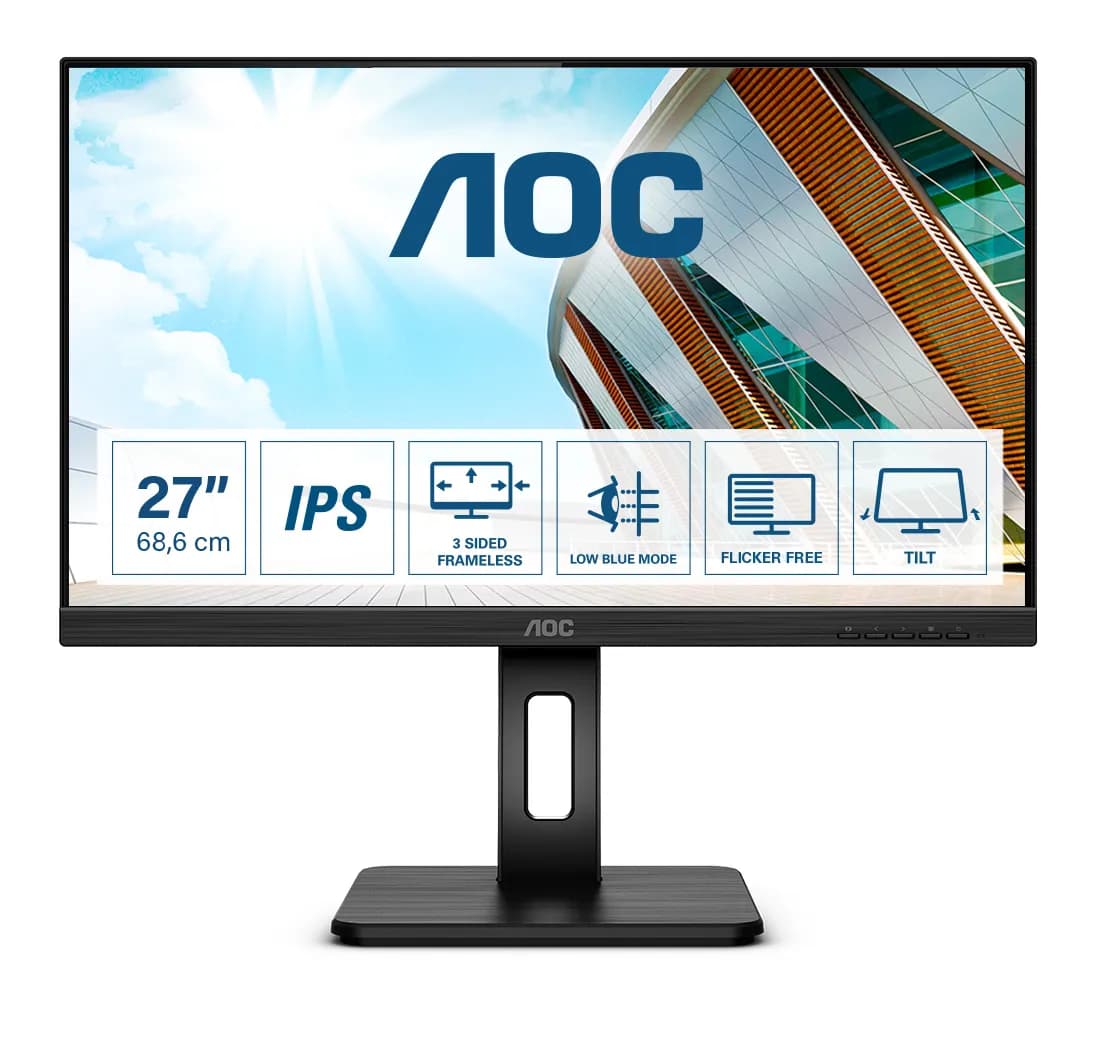 AOC 27P2Q 27" Full HD, IPS -näyttö, USB hub – AOC