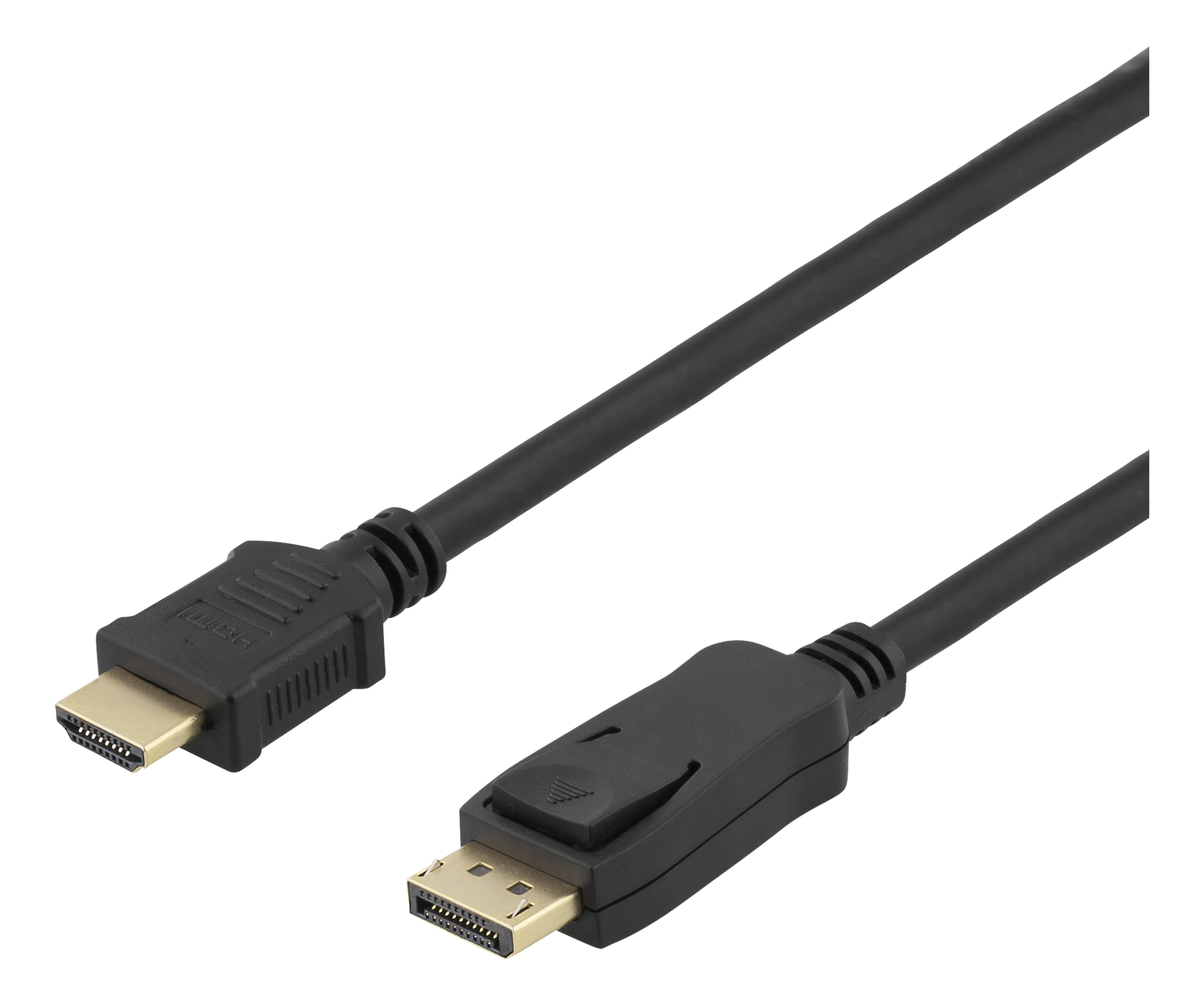 Deltaco DisplayPort – HDMI -kaapeli, jossa 4K, 10 m, musta – Deltaco
