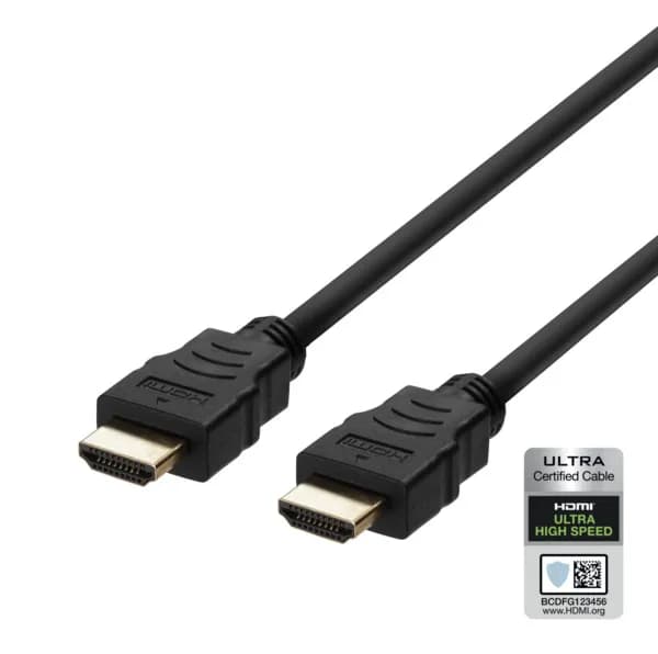 Deltaco Ultra High Speed HDMI 2.1 -kaapeli, jossa 8K, 1 m, musta – Deltaco