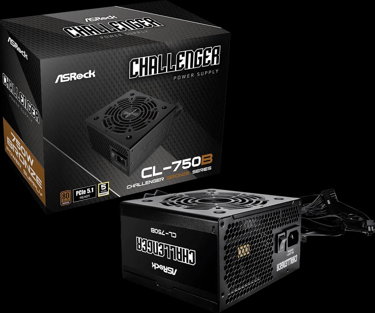 ASRock Challenger CL-750B 750W -virtalähde, 80 Plus Bronze