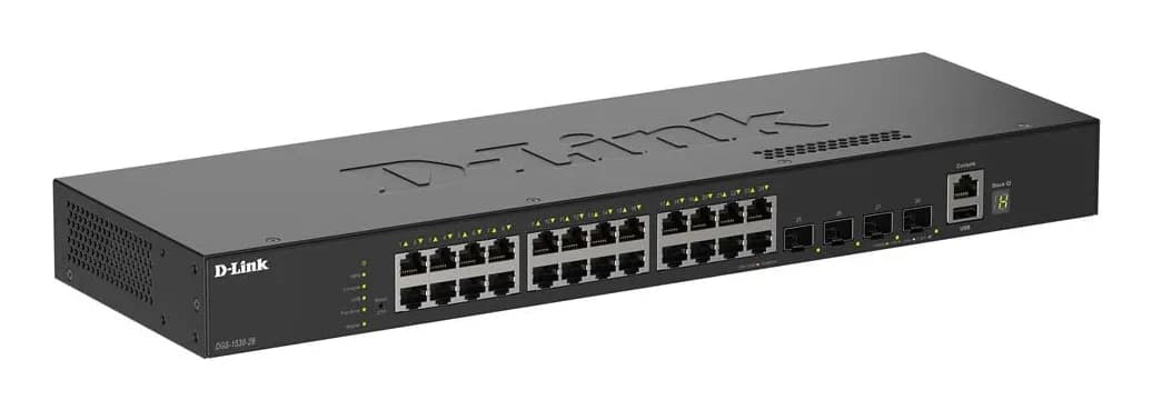 D-Link DGS-1530-28/E - Smart Managed -kytkin, musta