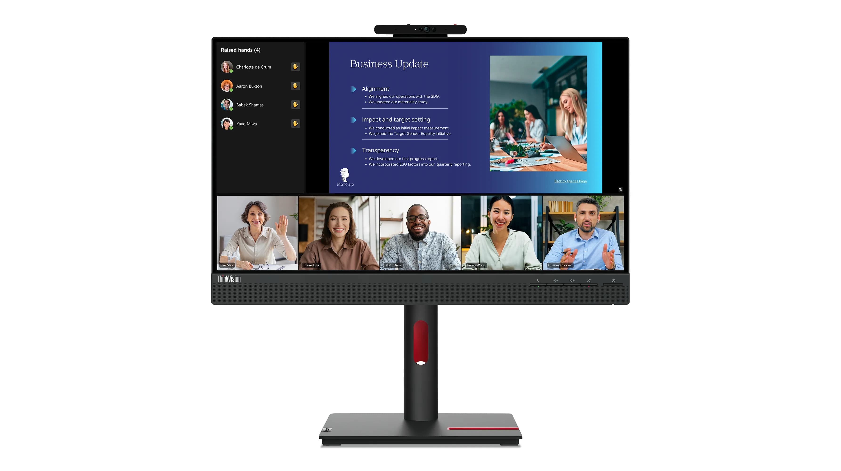 Lenovo ThinkVision T24v-30 23.8" Full HD, IPS -näyttö, USB hub ja kamera – Lenovo