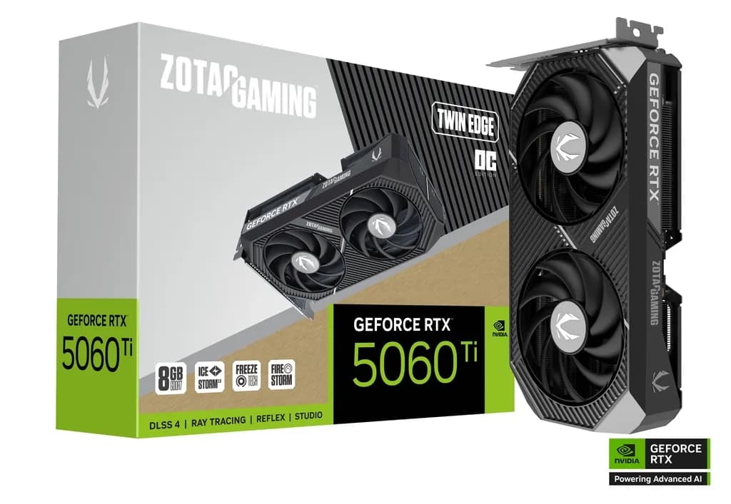 ZOTAC GeForce RTX 5060 Ti Twin Edge OC 8 Gt -näytönohjain – ZOTAC
