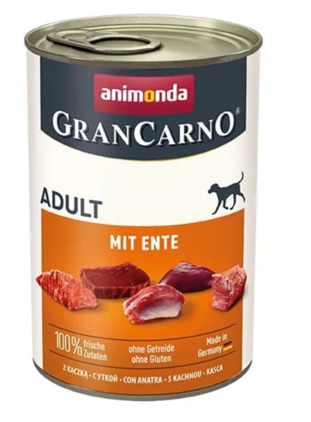 ANIMONDA GranCarno Adult with Duck, Koiran märkäruoka, Viljaton, 400 g – Animonda