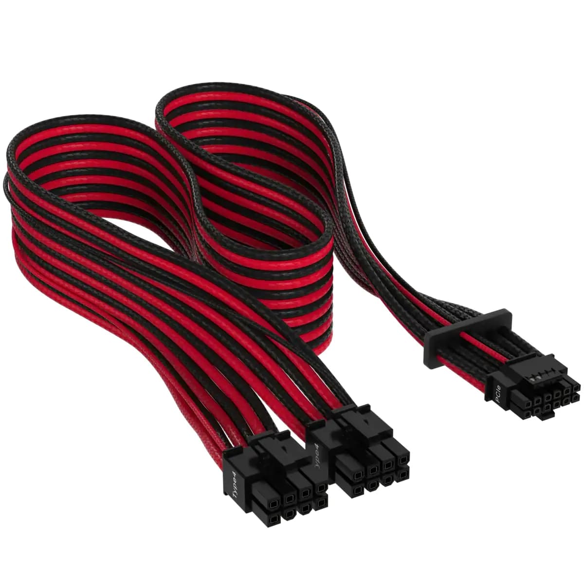 Corsair Premium Individually Sleeved 12+4pin PCIe Gen 5 Type-4 600W 12VHPWR -kaapeli, musta/punainen – Corsair