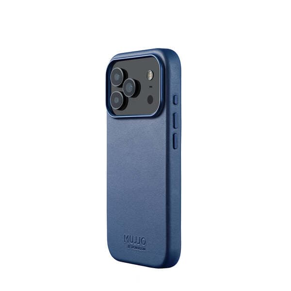 Mujjo Leather Case, iPhone 17 Pro -suojakuori, Monaco Blue – MUJJO