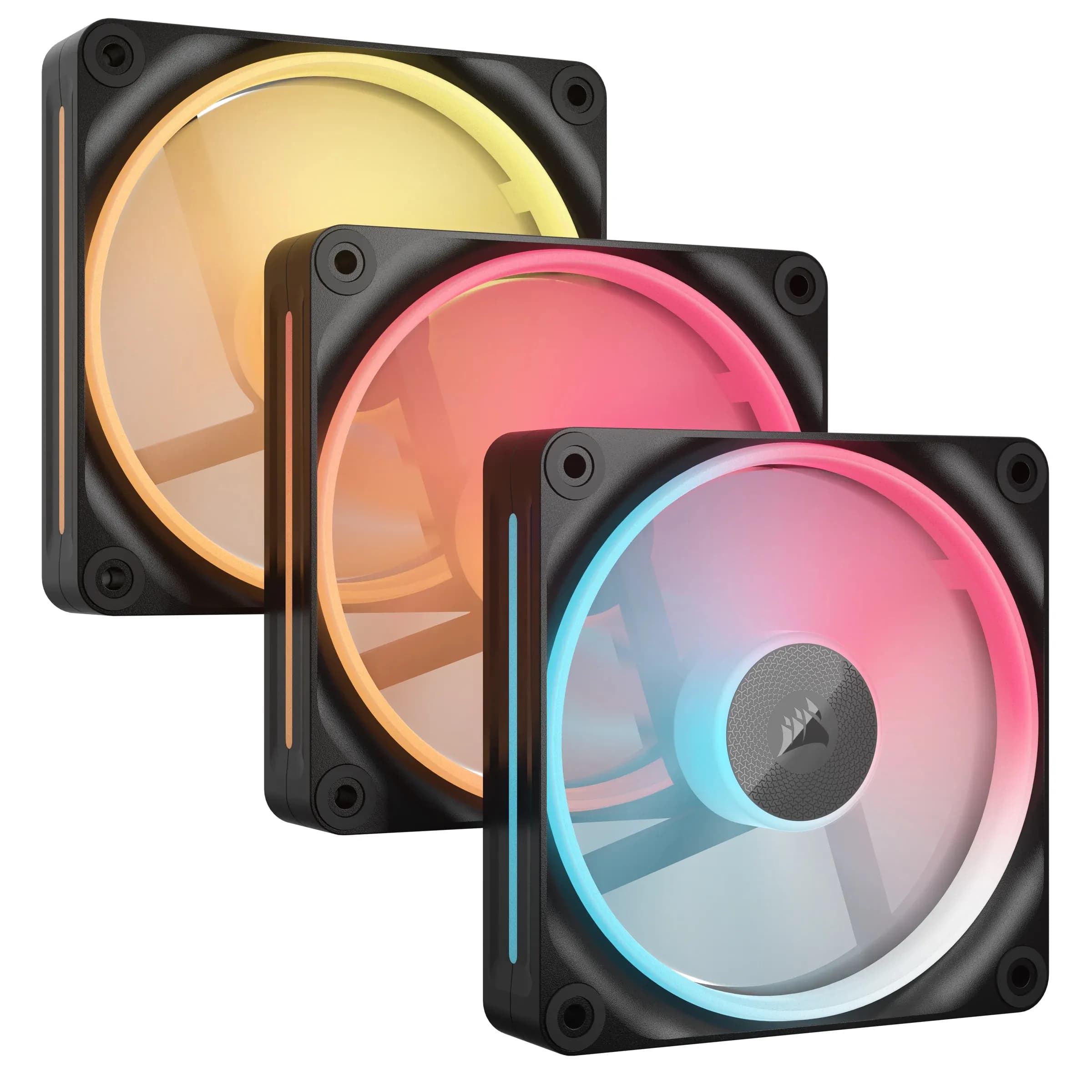 Corsair iCUE LINK LX120-R RGB Reverse PWM 120 mm -kotelotuulettimen aloituspakkaus - musta - 3 kappaleen pakkaus