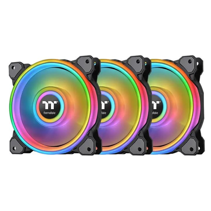 Thermaltake Riing Quad 12 RGB 120 mm ARGB PWM -kotelotuuletin (3 kpl) - Musta