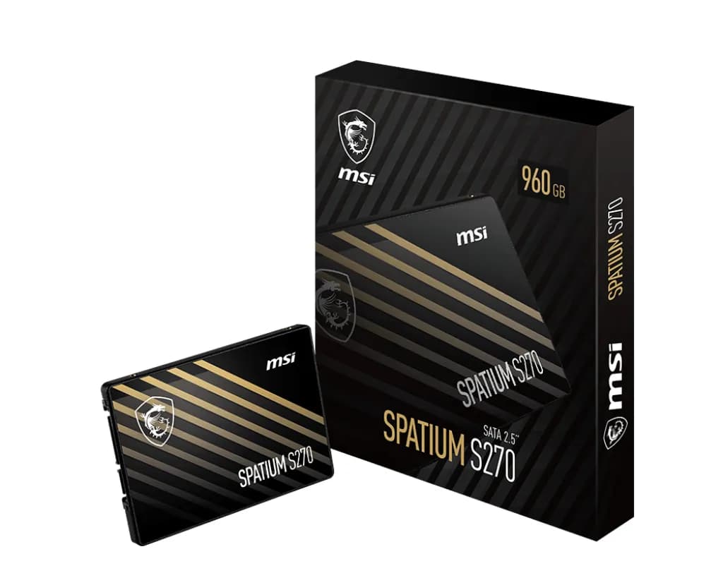 MSI SPATIUM S270 960 Gt 2,5" SATA III -SSD-levy, musta – MSI