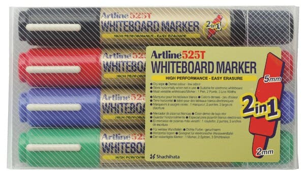Artline 525T 2i1 Whiteboard 4/set