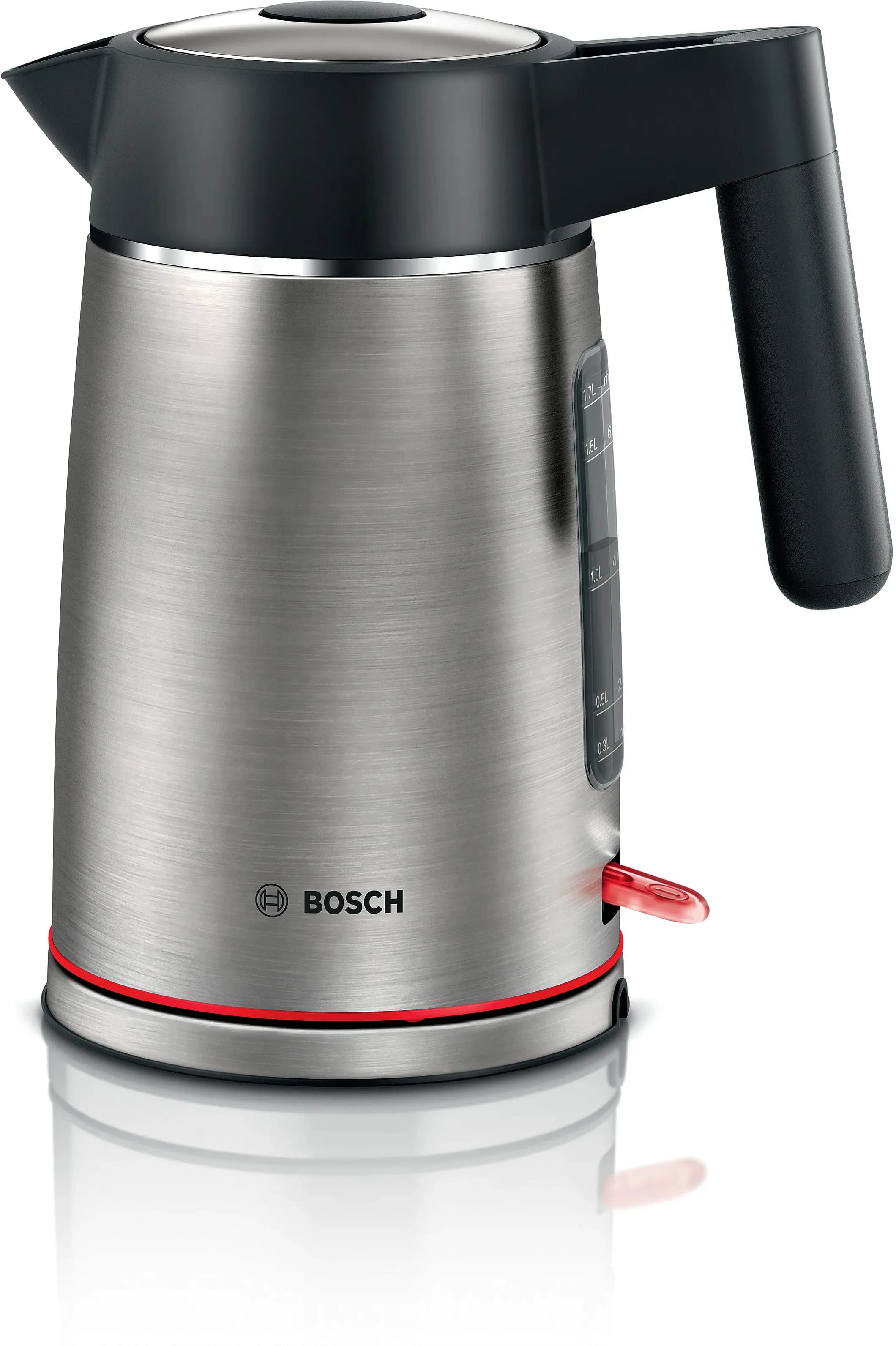 Bosch MyMoment TWK6M480 -vedenkeitin, 1,7 l, 2400 W, musta/ruostumaton teräs