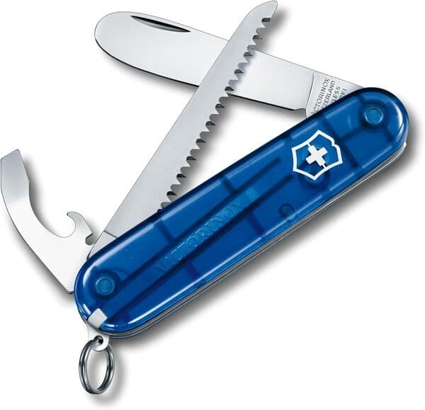 Victorinox My First Victorinox -linkkuveitsi, sininen läpinäkyvä, 84 millimetriä – Victorinox
