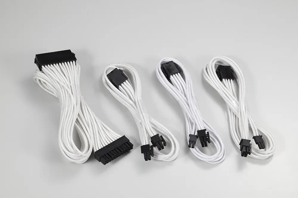 Phanteks Extension Cable Combo Pack_24P/8P/8V/8V. 500mm Length. White – Phanteks