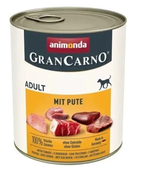 Animonda GranCarno Adult with Turkey, Koiran märkäruoka, Viljaton, 800 g – Animonda