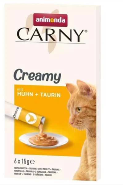Animonda Carny Creamy Chicken with Taurine, Kissan märkäruoka, Adult, Viljaton, Sokeriton, 6 x 15 g – Animonda