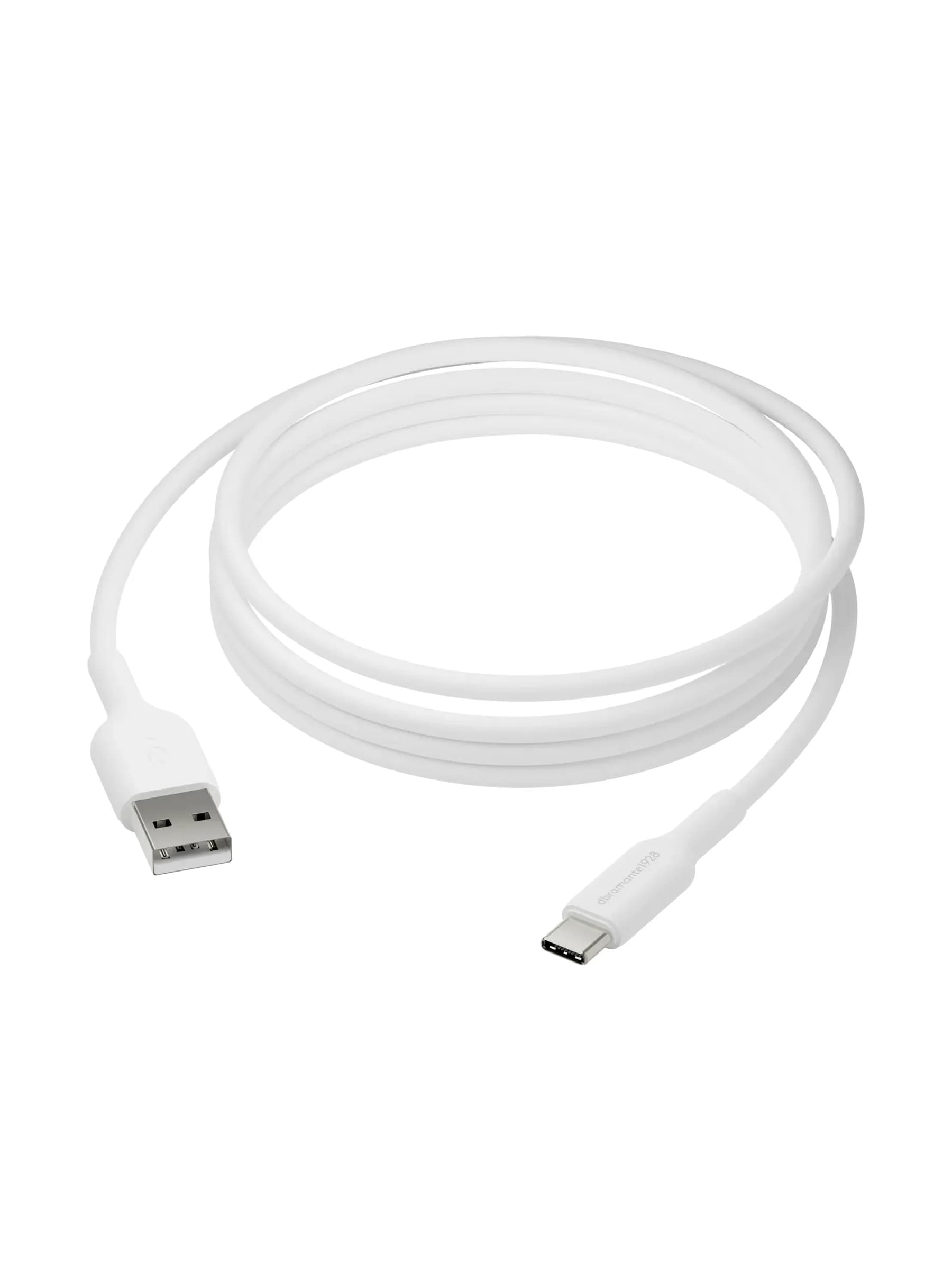 DBRAMANTE re-charge USB-A – USB-C -kaapeli, 2 m, valkoinen