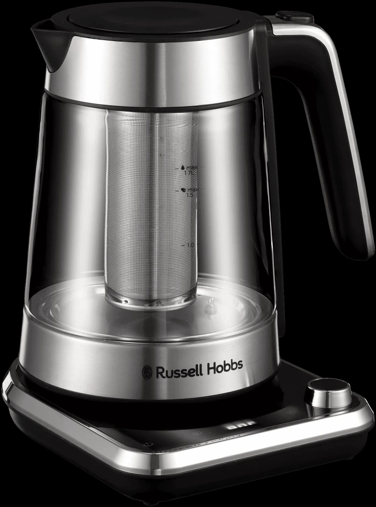 Russell Hobbs Attentiv 26200-70 -vedenkeitin, 1,7 l, 2400 W, musta/hopea