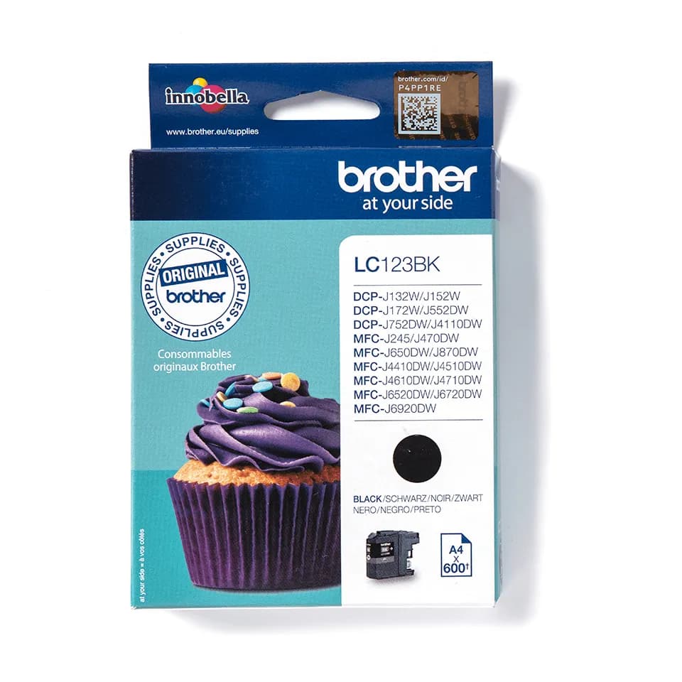 Brother LC123BKBP -mustekasetti, 11 ml, musta