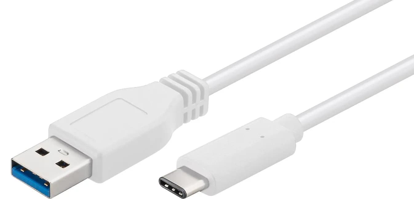 MicroConnect USB-C Gen1 – USB-A -kaapeli, 0,2 m, valkoinen