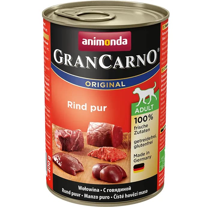 Animonda GranCarno Adult Beef, Koiran märkäruoka, Viljaton, 400 g – Animonda
