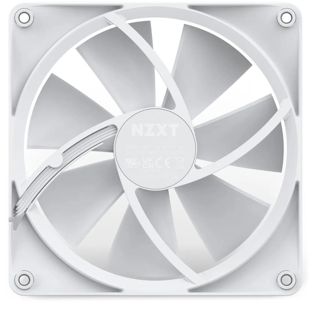 NZXT F140 PWM RGB -tuuletin, nestelaakeri, 140 mm, valkoinen – NZXT