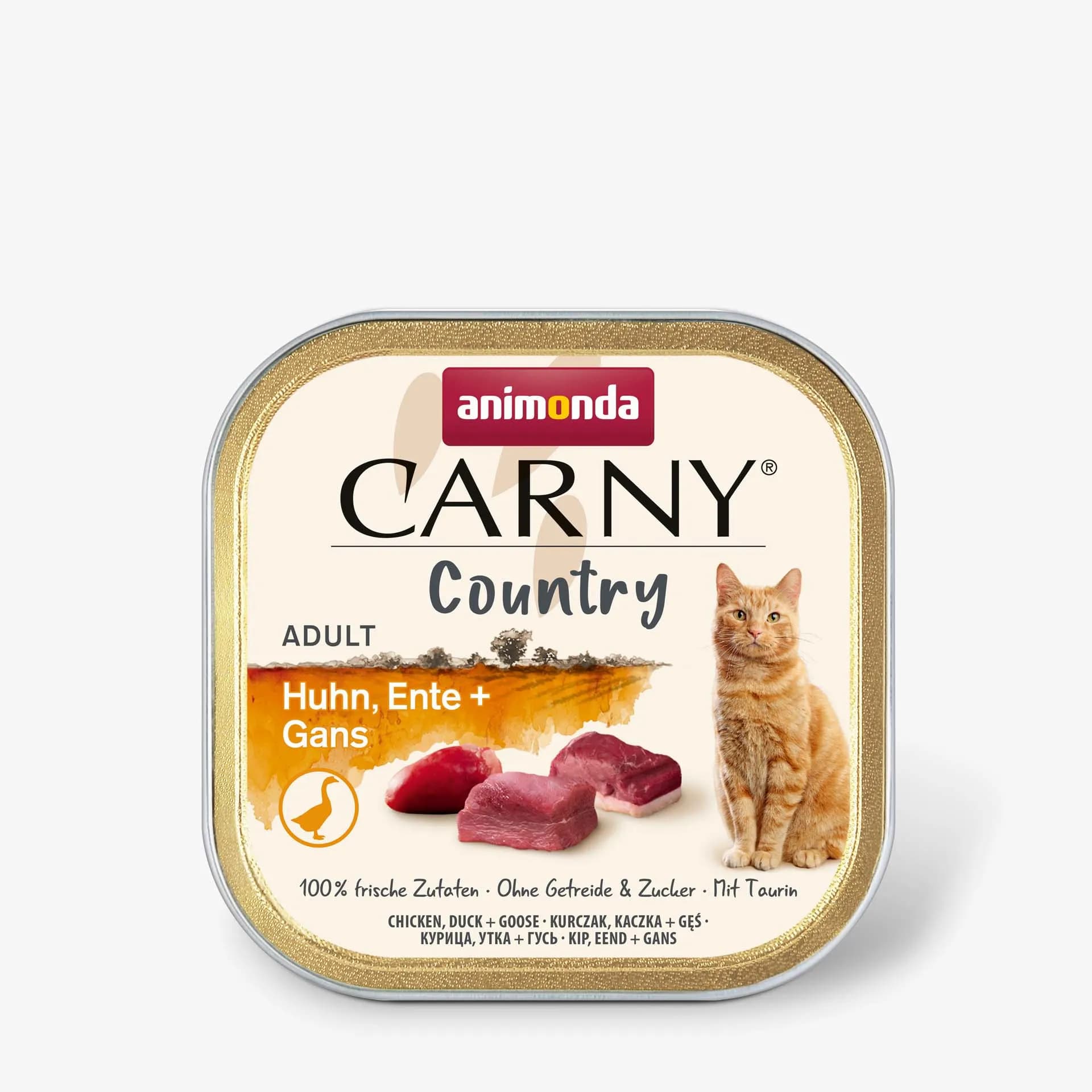 ANIMONDA Carny Country Chicken, Duck & Goose, Kissan märkäruoka, Adult, Viljaton, 100 g – Animonda