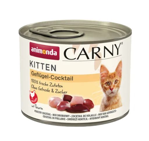 Animonda Carny Kitten Poultry Cocktail, Kissan märkäruoka, 200 g – Animonda