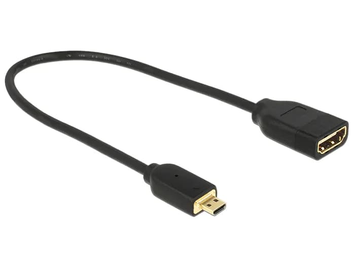 De-Lock  micro-HDMI – HDMI 2.0 -kaapeli, 0,2 m, Musta