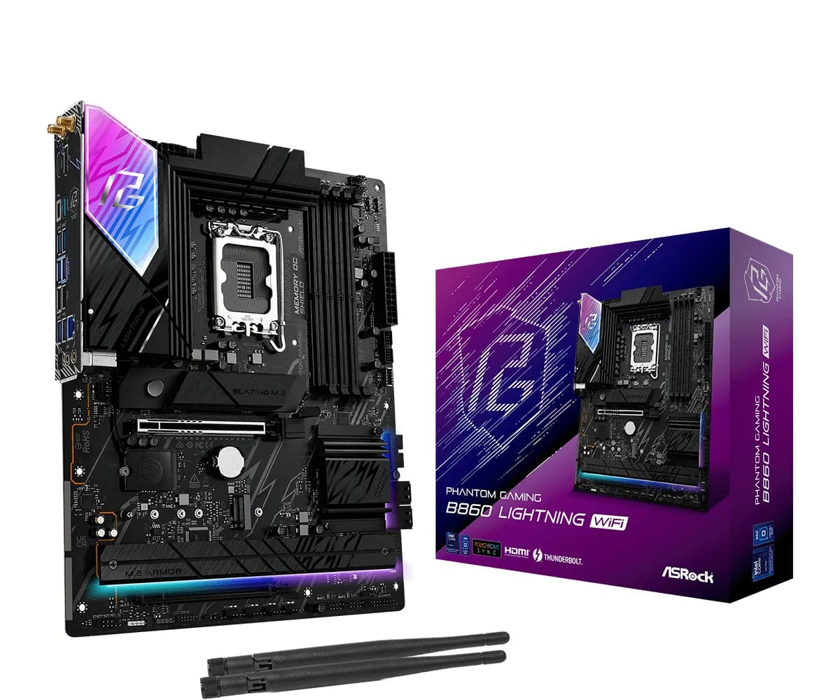 ASRock Phantom Gaming B860 Lightning WiFi LGA1851 ATX -emolevy – ASRock
