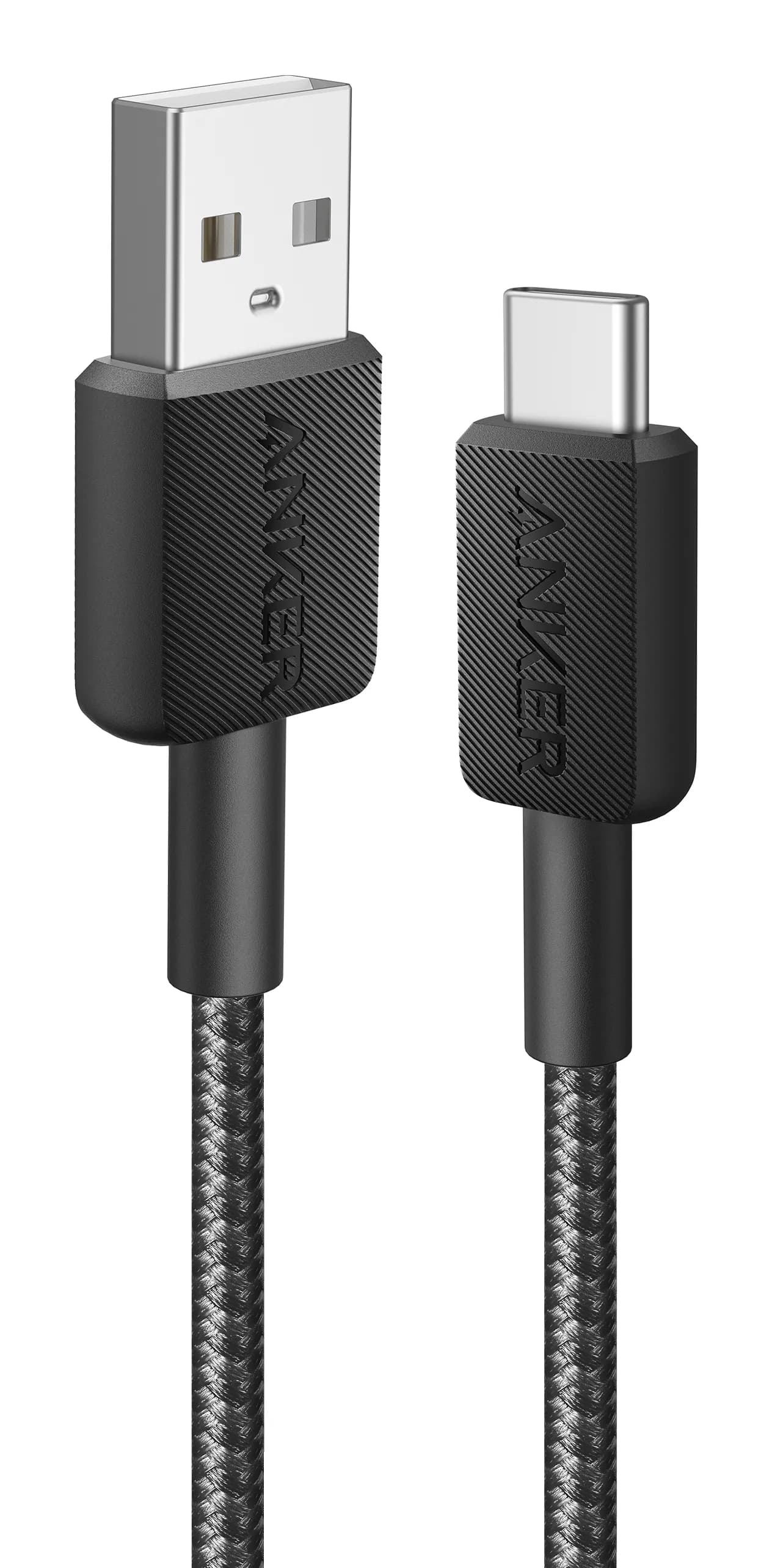 Anker 322 USB-A – USB-C Nylon -kaapeli, 0,9 m, musta – Anker