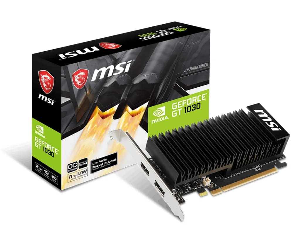 MSI GeForce GT 1030 2GHD4 Low Profile OC 2 Gt -näytönohjain – MSI