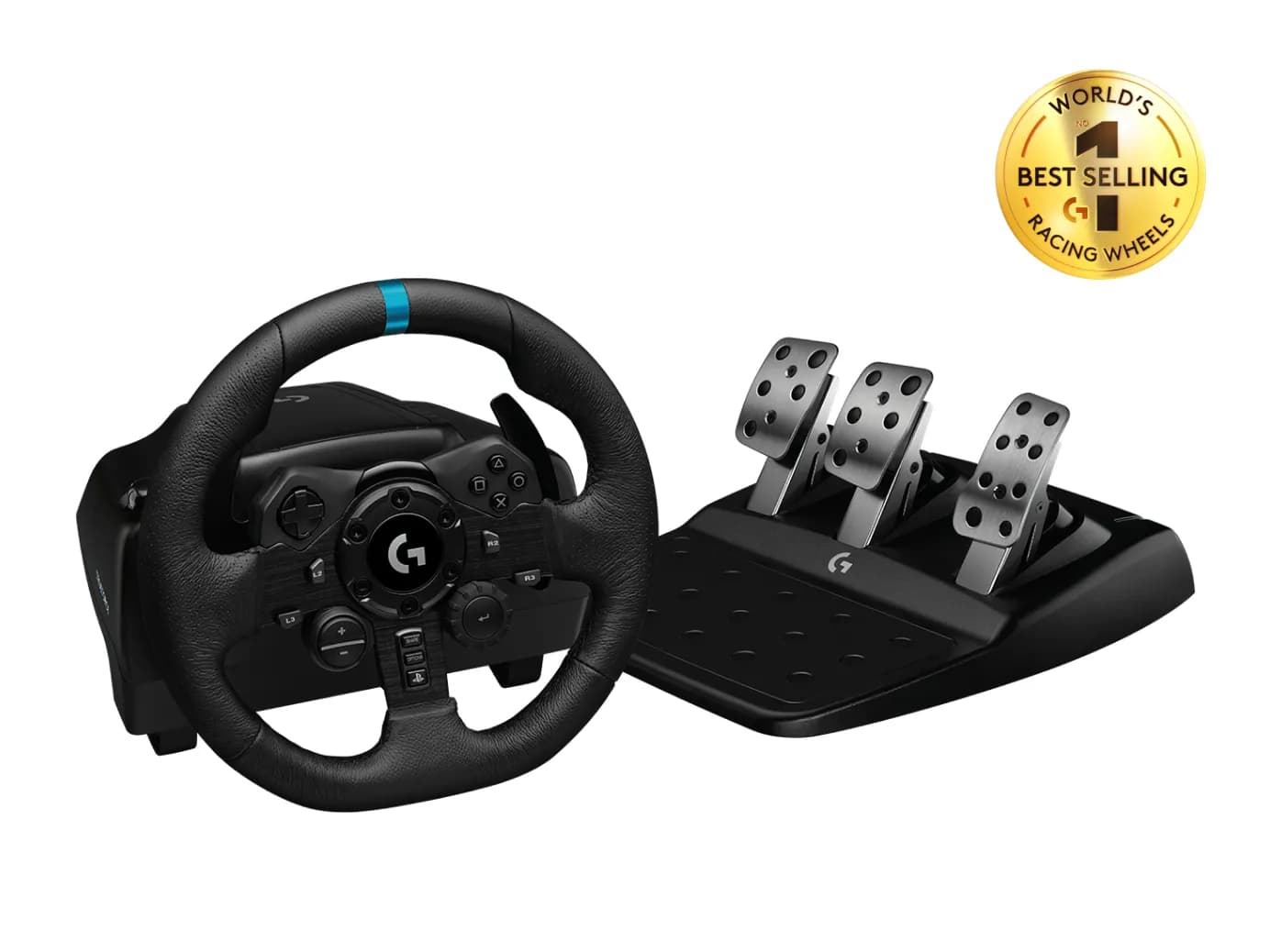 Logitech G923 Ratti- ja poljinsetti langallinen musta malleihin PC, Sony PlayStation 4 – Logitech