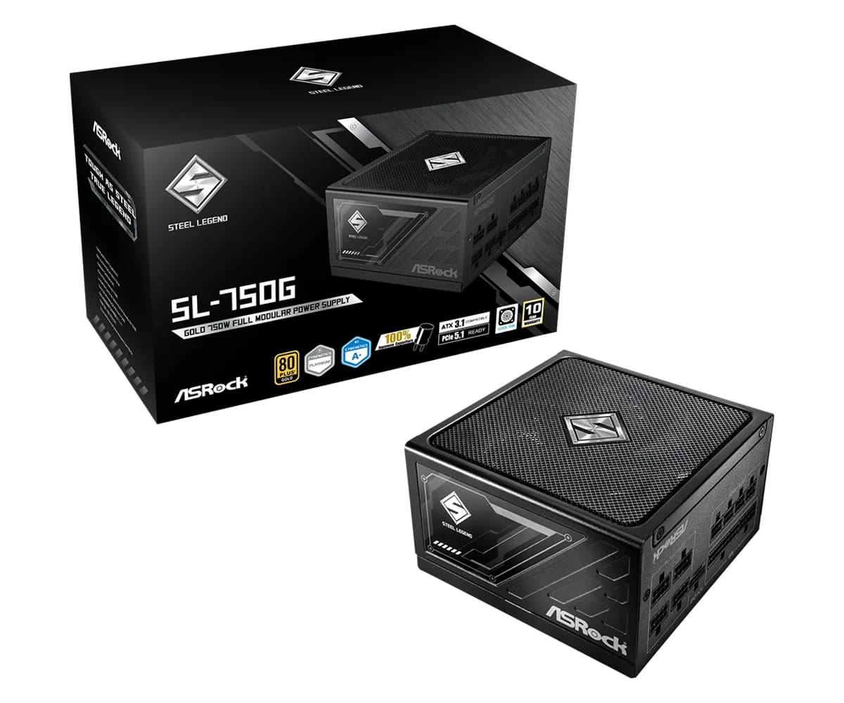 ASRock Steel Legend SL-750G 750W -virtalähde, 80 Plus Gold