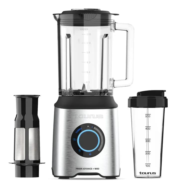 Taurus Jar Blender 1800W Pulp Filter -tehosekoitin, hopea – TAURUS