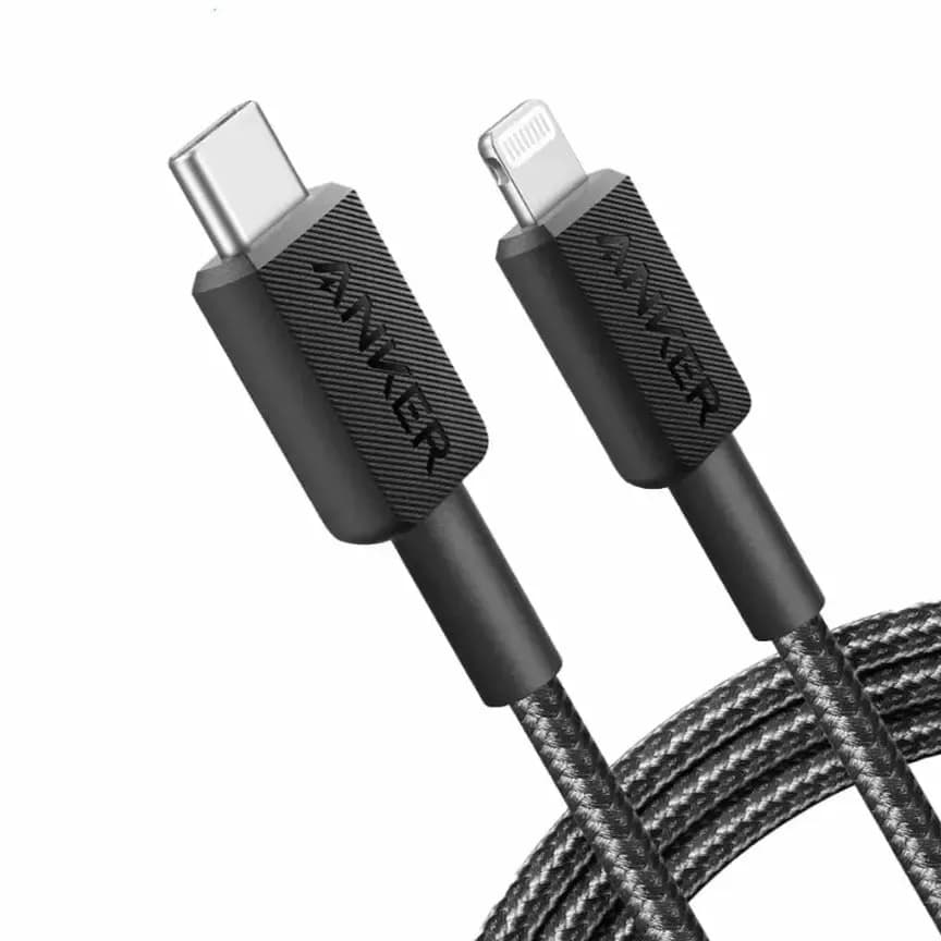 ANKER 322 USB-C – Lightning -kaapeli, 0,9 m, musta – Anker