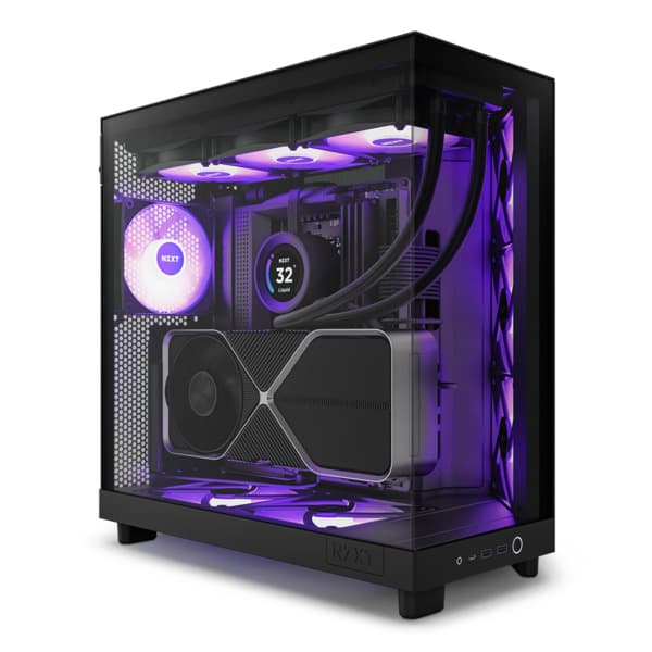 NZXT H6 Flow RGB -miditornikotelo ikkunalla, musta