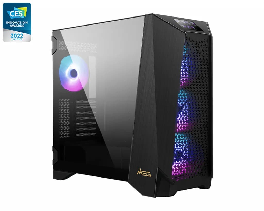 MSI MEG PROSPECT 700R -miditornikotelo ikkunalla ja RGB-valaistuksella, musta