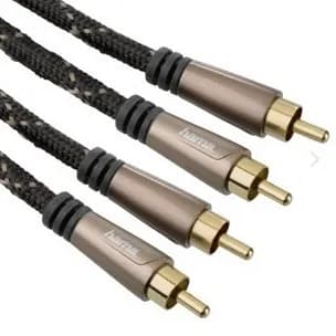 Hama kullattu 2x RCA -audiokaapeli, 1,5 m, musta