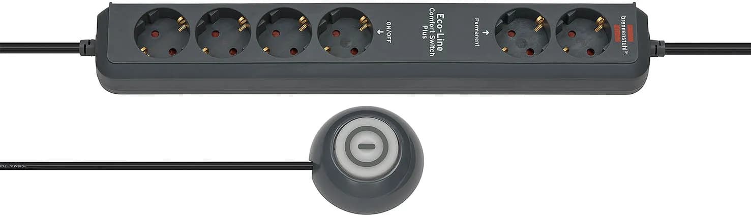 Brennenstuhl Eco-Line jalkakytkimellä, 1,5 m, antrasiitti – Brennenstuhl