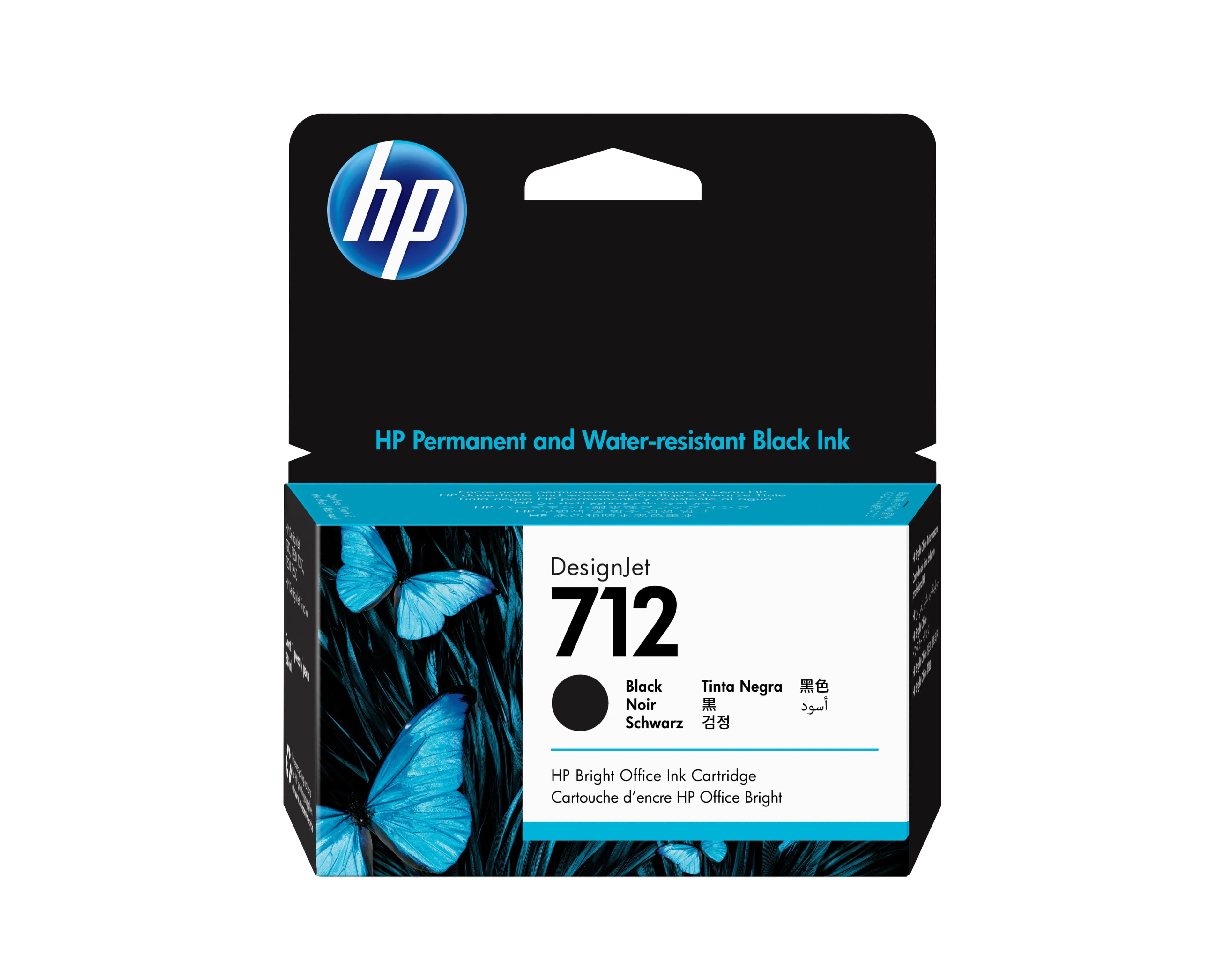 HP 712 -mustekasetti, 38 ml, musta