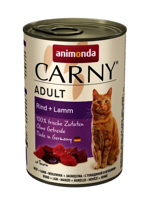 Animonda Carny Adult Beef and Lamb, Kissan märkäruoka, 400 g – Animonda