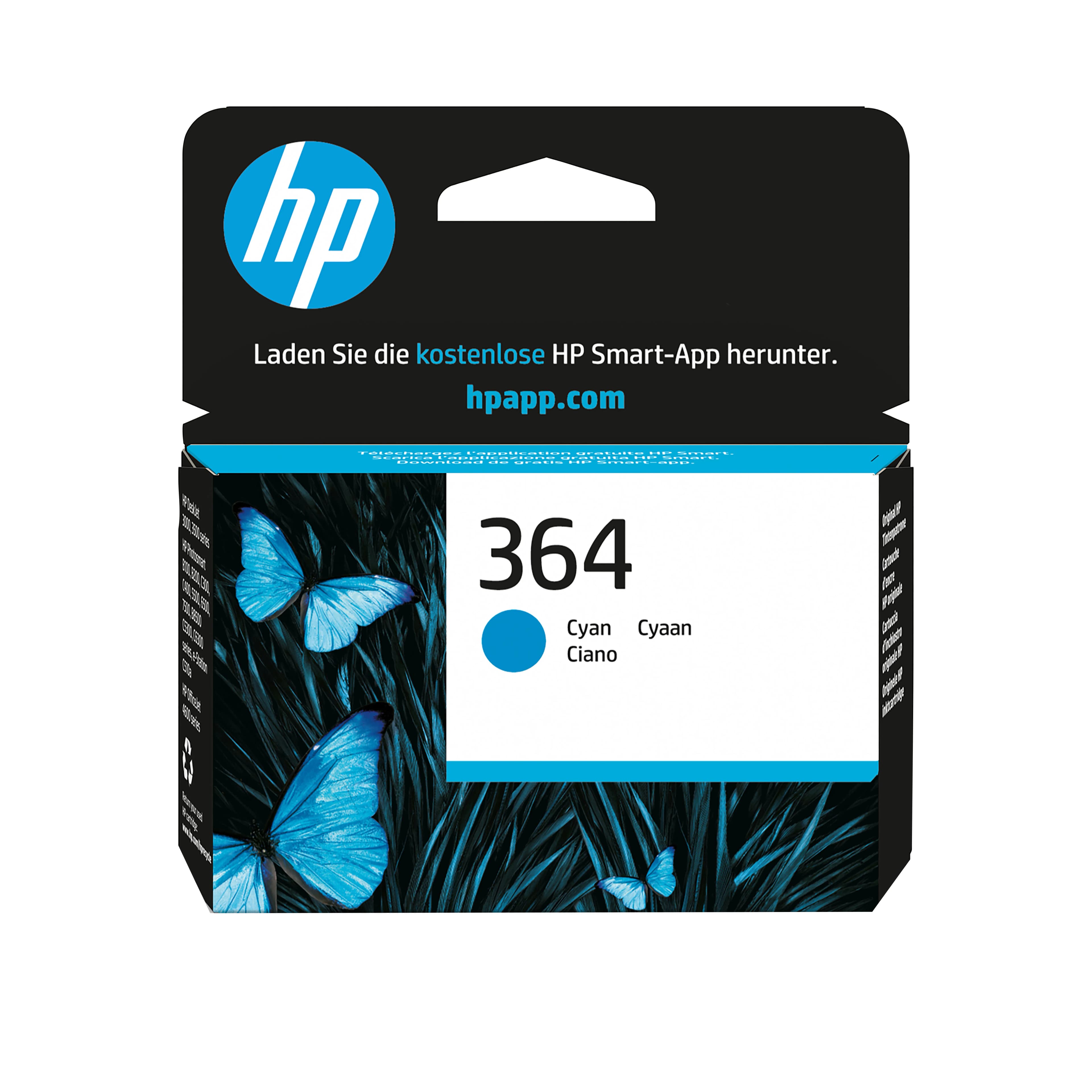 HP 364 -mustekasetti, 3 ml, cyan
