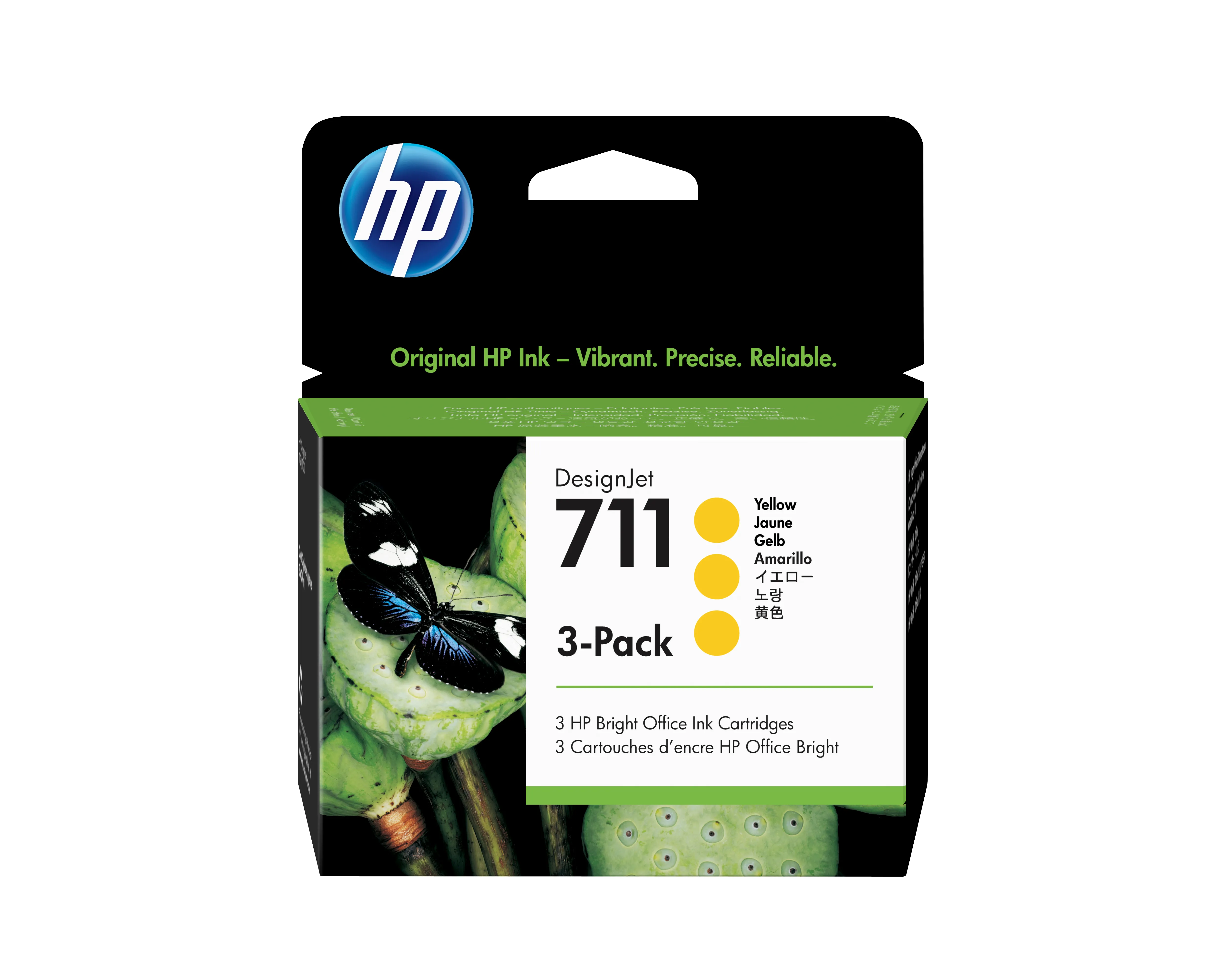 HP 711-mustekasetti, 29 ml, keltainen, 3 kpl
