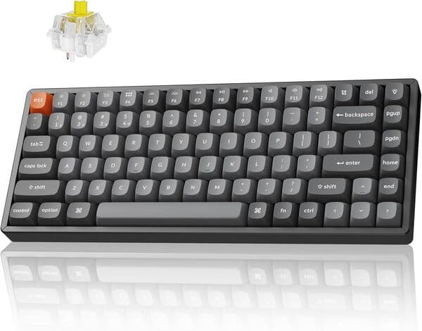 Keychron K2 Max 75% -langaton mekaaninen ergonominen pelinäppäimistö, Super Banana, musta – Keychron