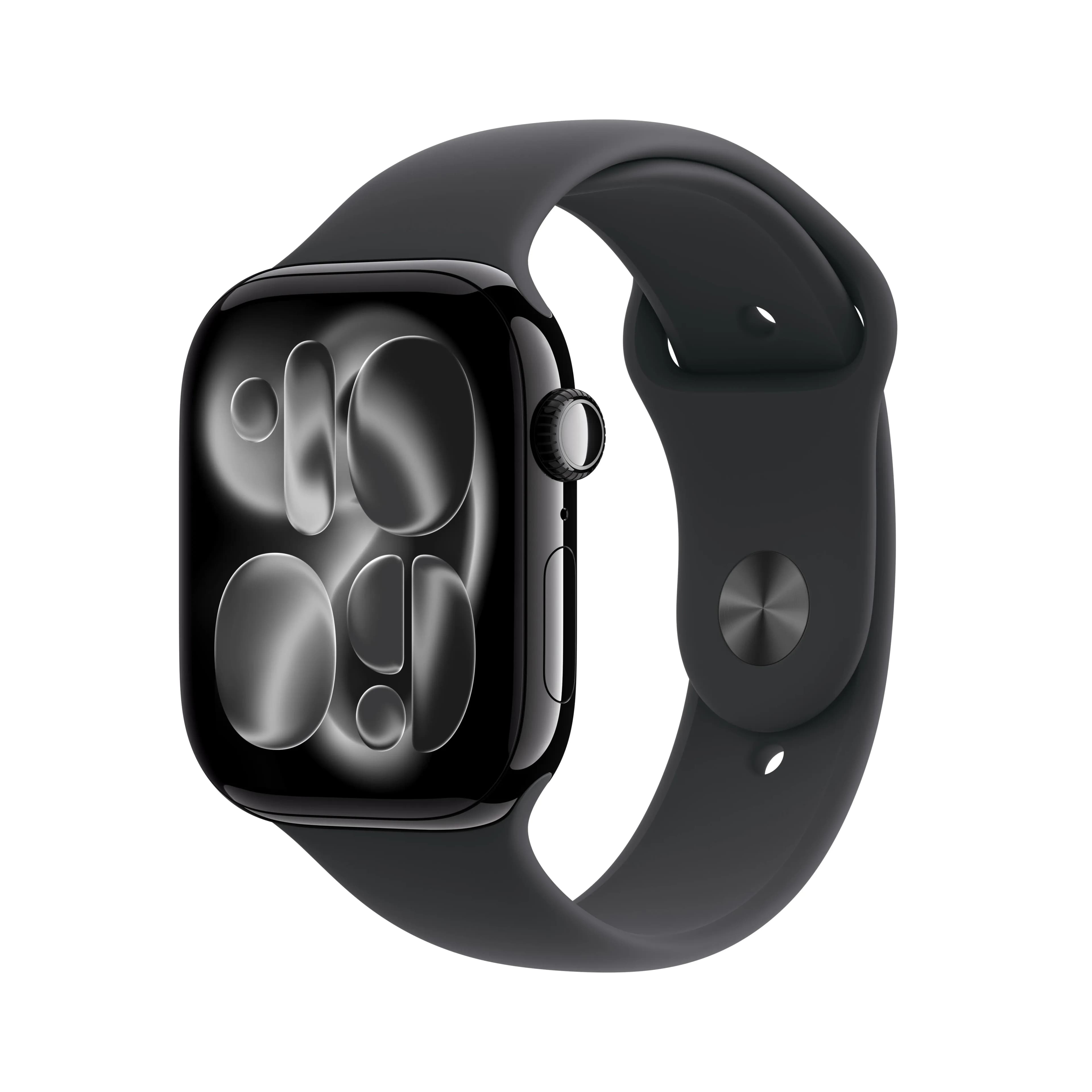 Apple Watch Series 11 (GPS) 46 mm peilimusta alumiinikuori ja musta urheiluranneke, M/L