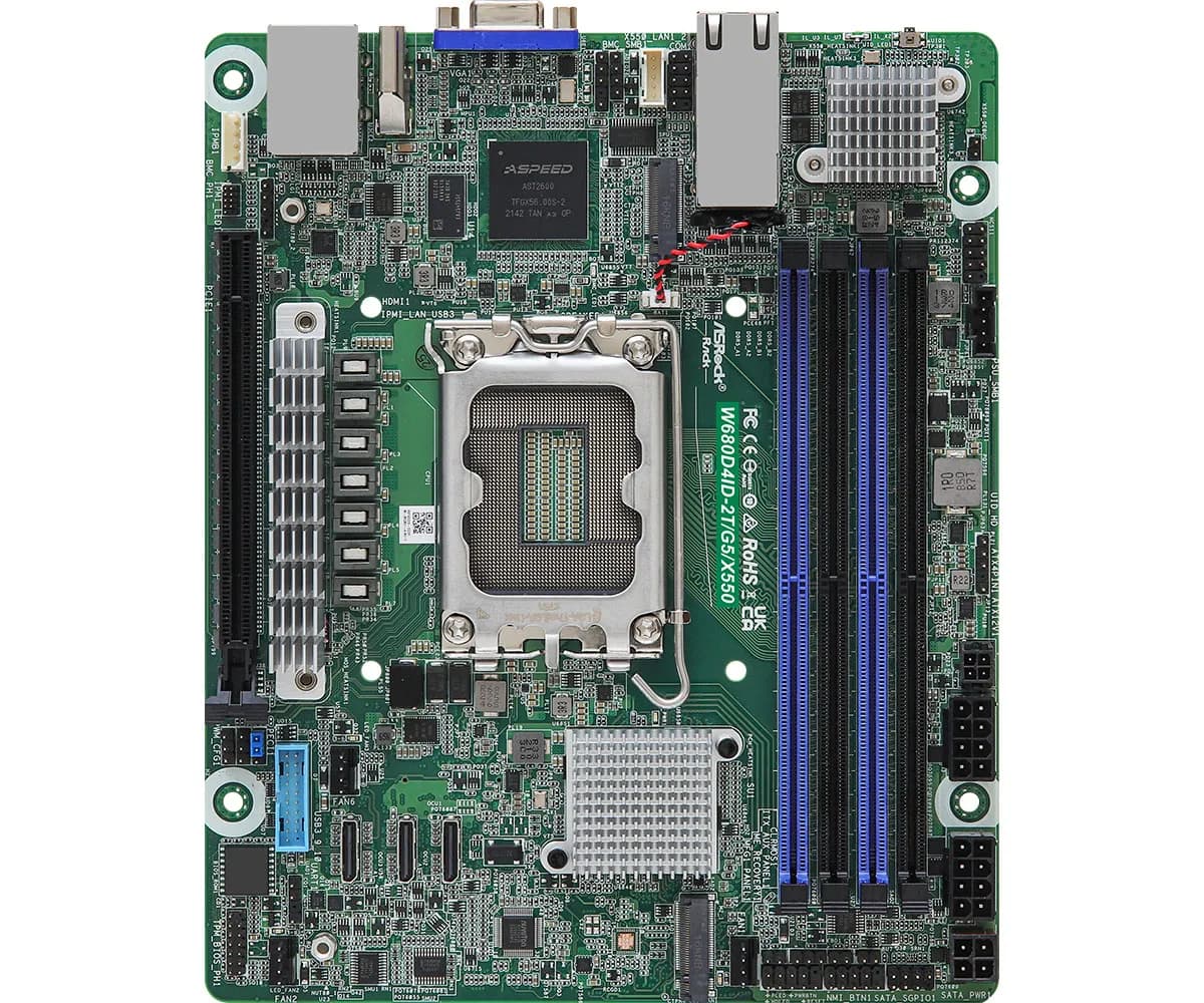 ASRock Rack W680D4ID-2T/G5/X550 LGA1700 Mini-ITX -emolevy
