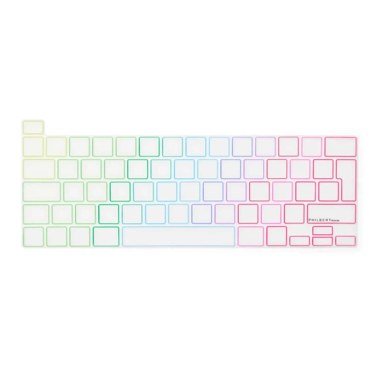 Philbert Keyboard Cover for MacBook Pro 13/16" 2019, Rainbow/Transparent